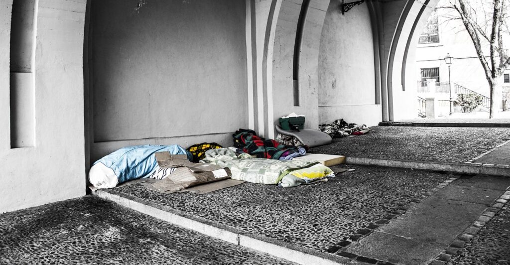 homeless, blankets, charity