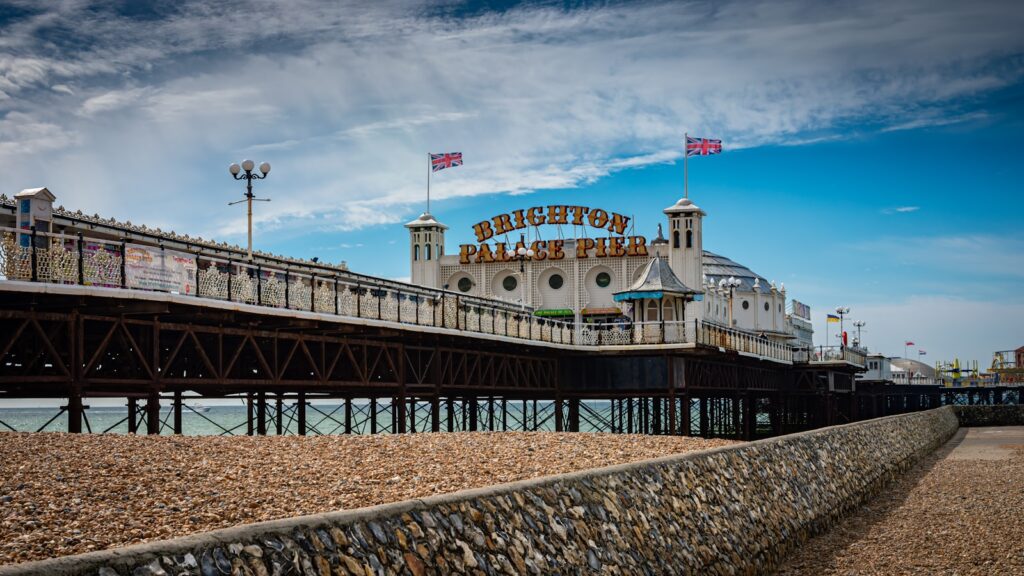 a pier with a building on top of it